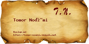 Tomor Noémi névjegykártya